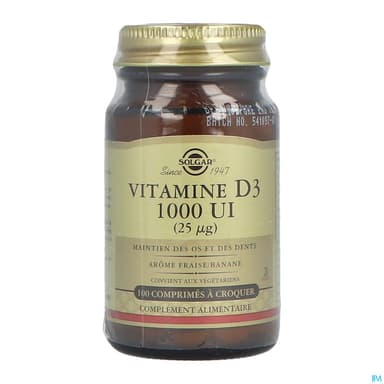 Solgar Vitamine D3 1000ui Comprime 100