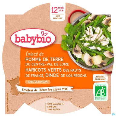 BABYBIO ASSIETTE H/VERT DINDE