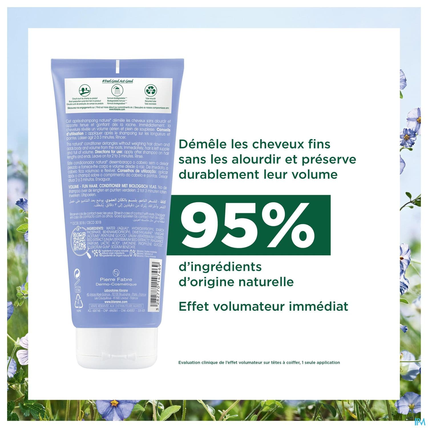 KLORANE AP/SH BAUME LIN BIO 200ML