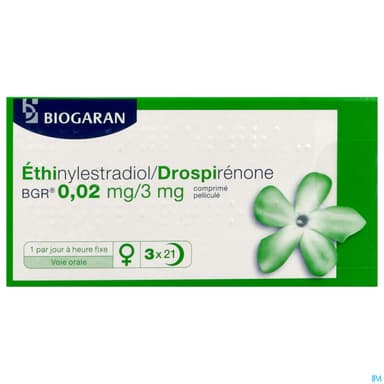 Ethinylestradiol Drospirenone Bgr 0mg02/3mg Comprime Pellicule 21 X3