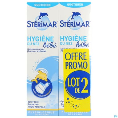 Sterimar Bebe Hygiene Nez Sol Nasale 100ml X2