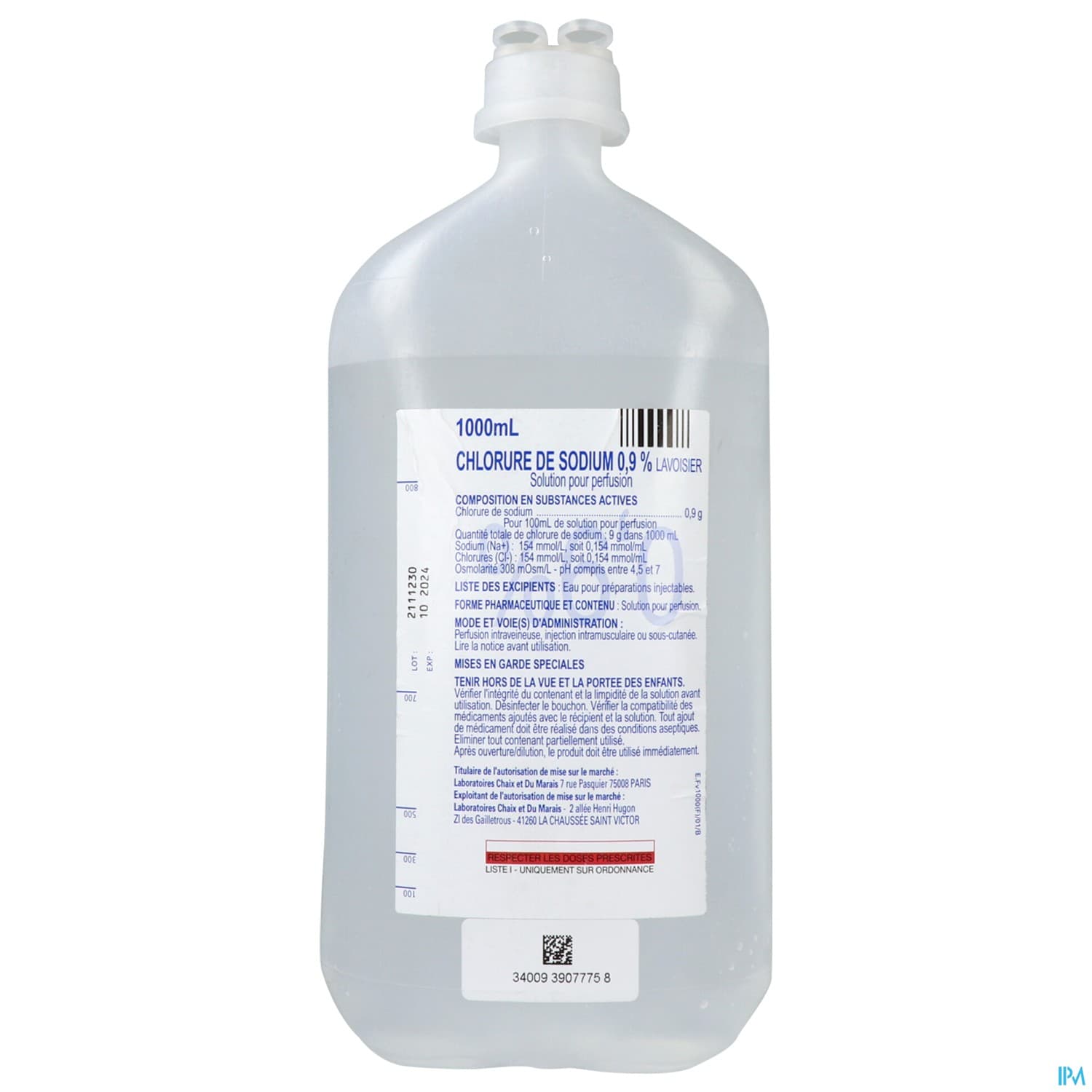 Lavoisier Sodium Chlorure 0.9% So Inj F Pol 1000ml