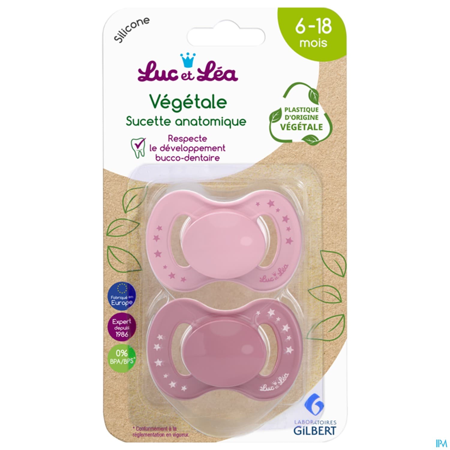 Luc Et Lea Sucette Anatomique Bio Fille 6/18m X2