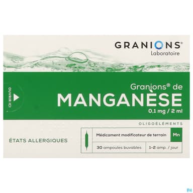 Granions Manganese 0mg1/2ml Solution Buvable Ampoule 2ml 30