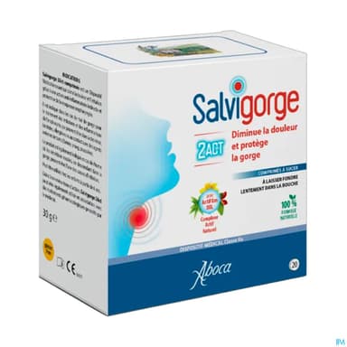 Aboca Salvigorge Comprime A Sucer Dispositif Medical Pour Le Mal De Gorge 20