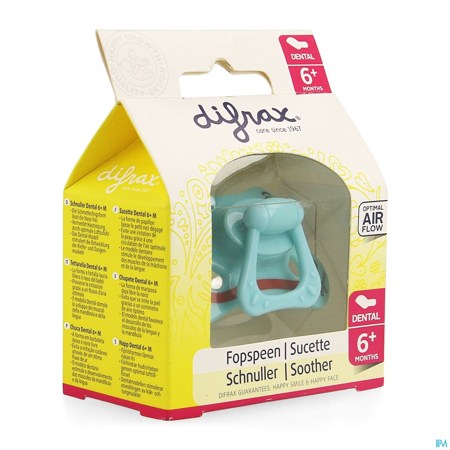 Difrax Sucette Dental 6/12mois