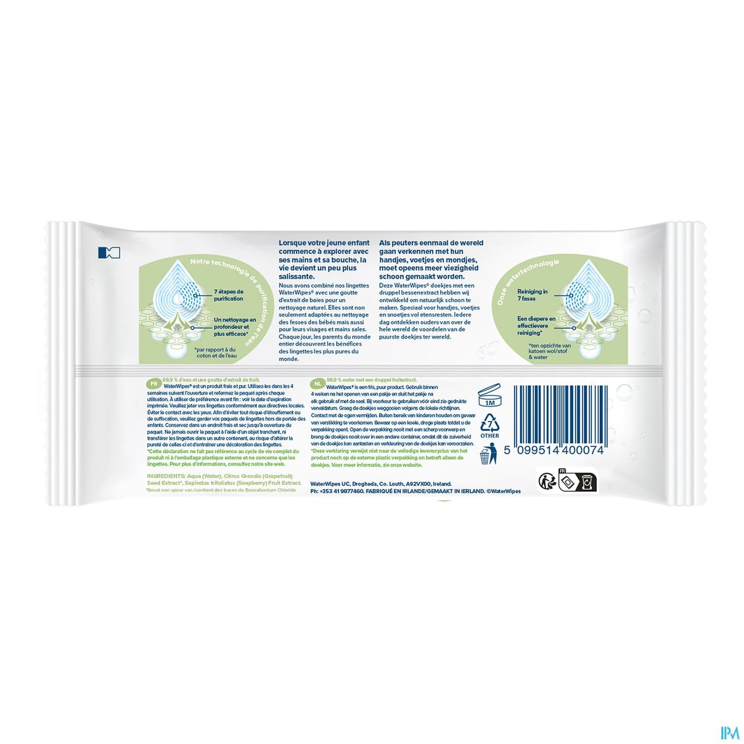 WATER WIPES LINGET BB 99,99% X60