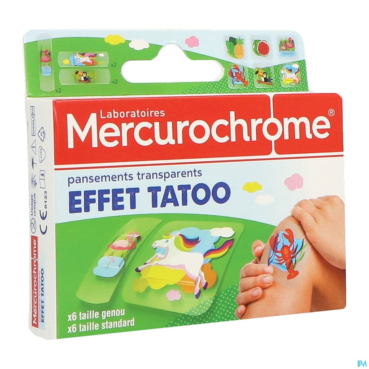 Mercurochrome Pansement Transparent Effet Tatoo X12