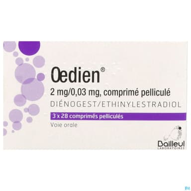 Oedien 2mg/0mg03 Comprime 28 X3