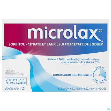 Microlax Solution Rectale Unidose 6g45 12