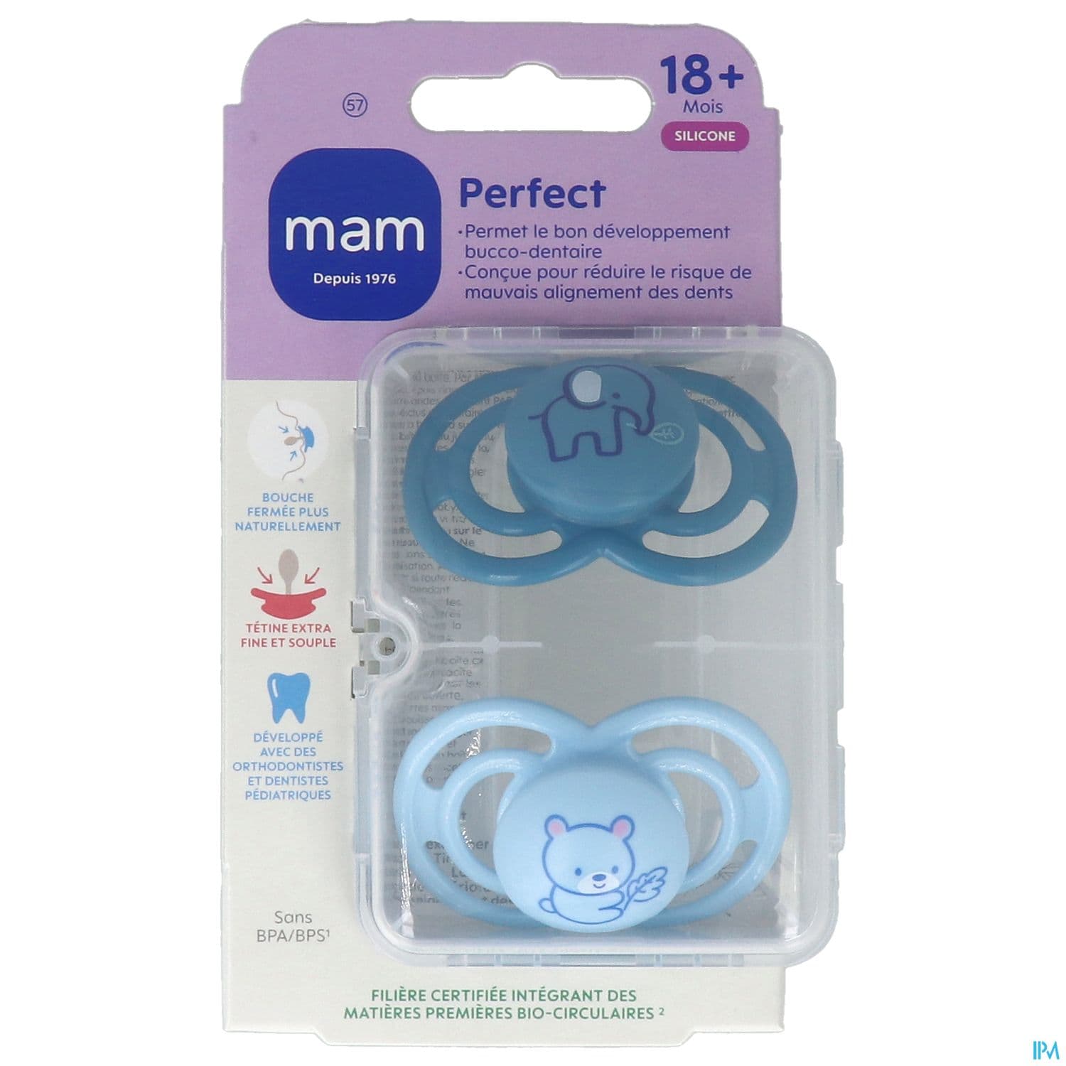 Mam Sucette Perfect Animaux +18m Silicone X2