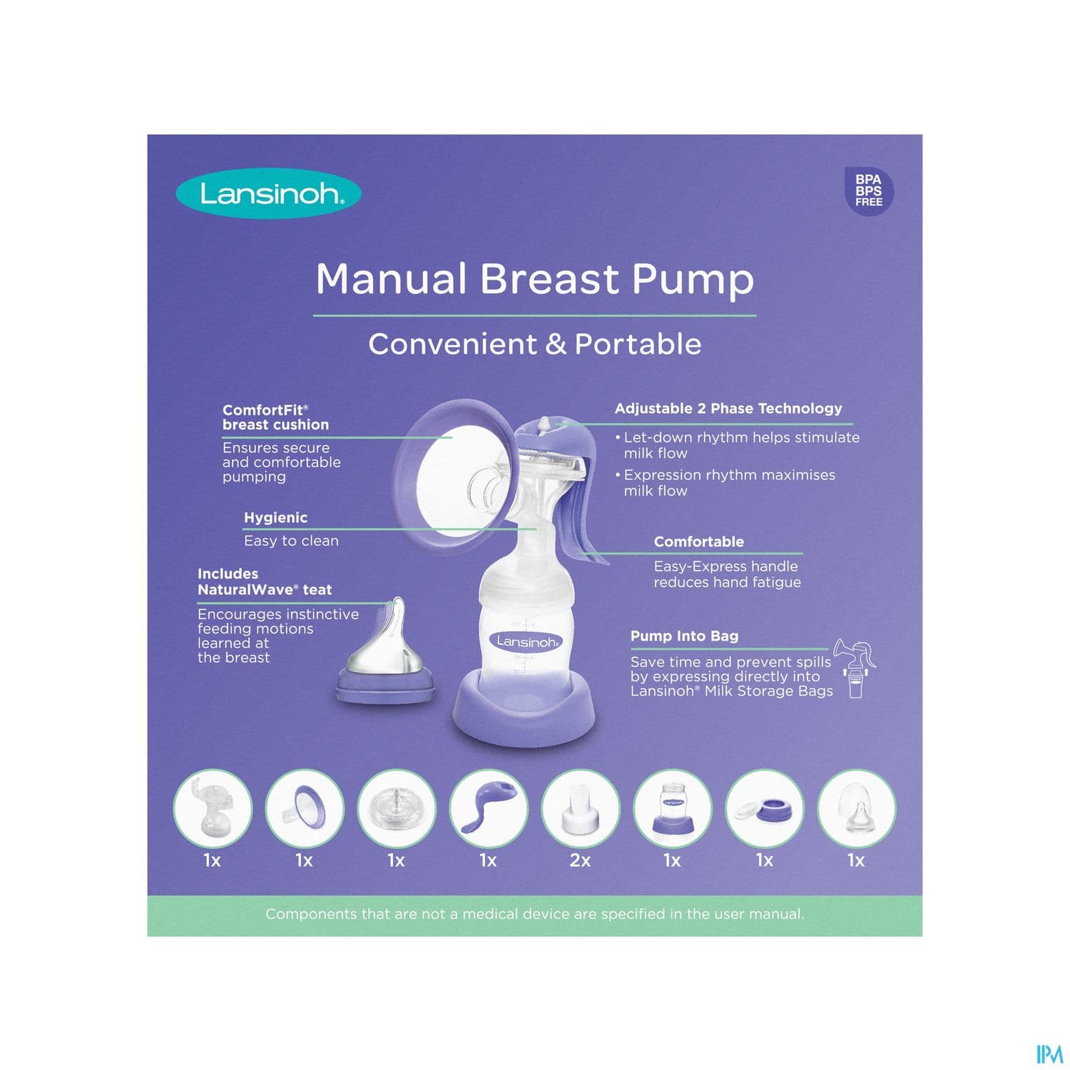 Lansinoh Tire Lait Manuel + Biberon Sans Bisphenol A Sans Bisphenol S Unite