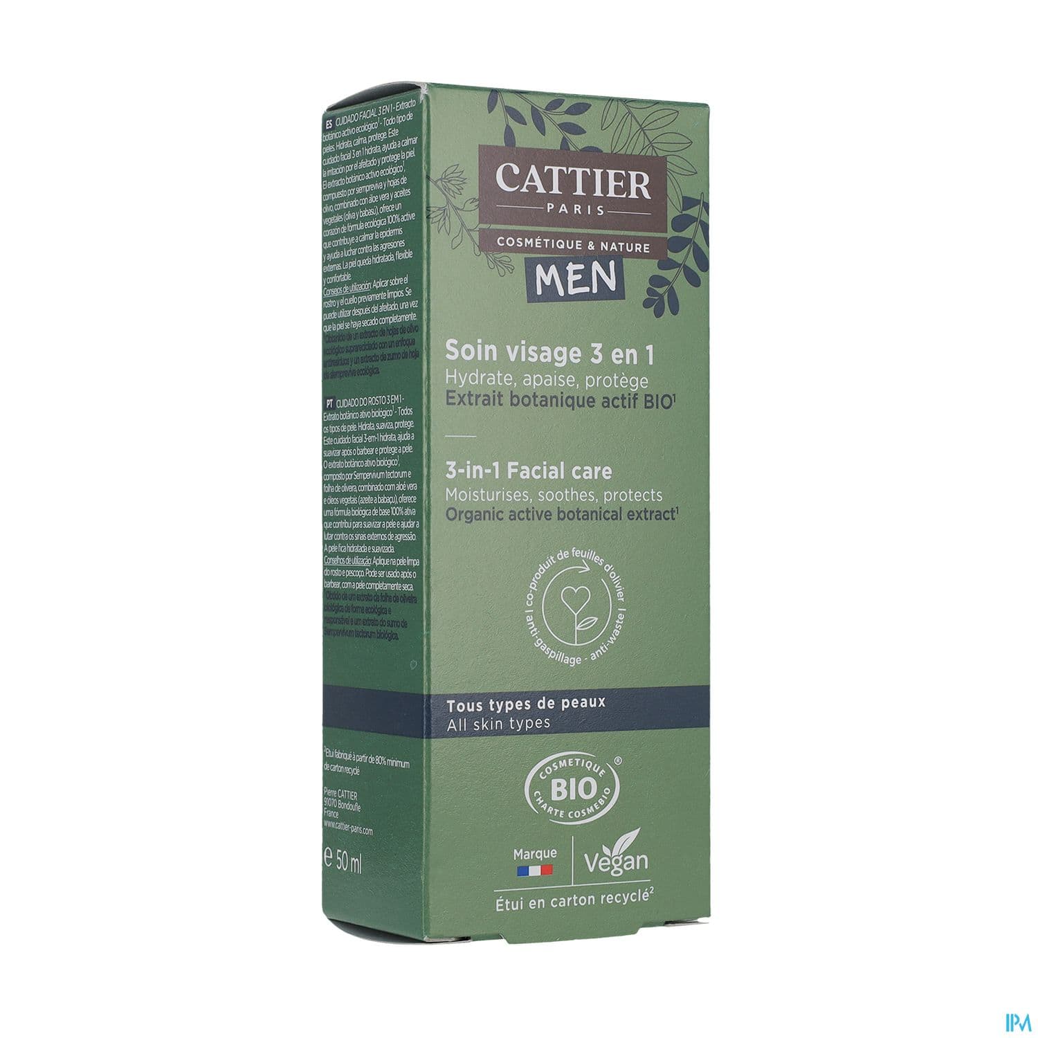 CATTIER MEN SOIN VISAG 3EN1 50ML