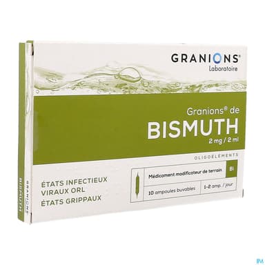 Granions Bismuth 2mg/2ml Solution Buvable Ampoule 2ml 10
