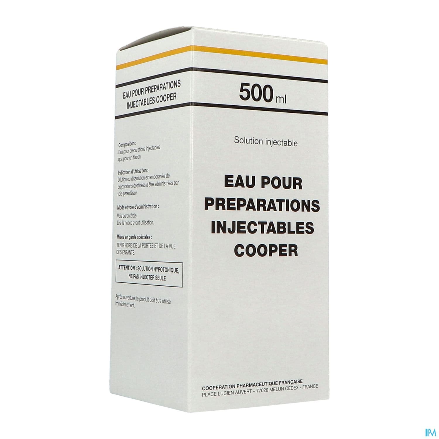 Cooper Eau Ppi Solution Injectable 500ml 1