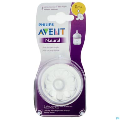 Avent Tetine Natural 2.0 Debit Nouveau Ne 0mois+ Scf041/27 X2