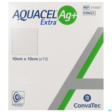 Convatec Aquacel Ag+ Extra Pansement 10cm X 10cm 10