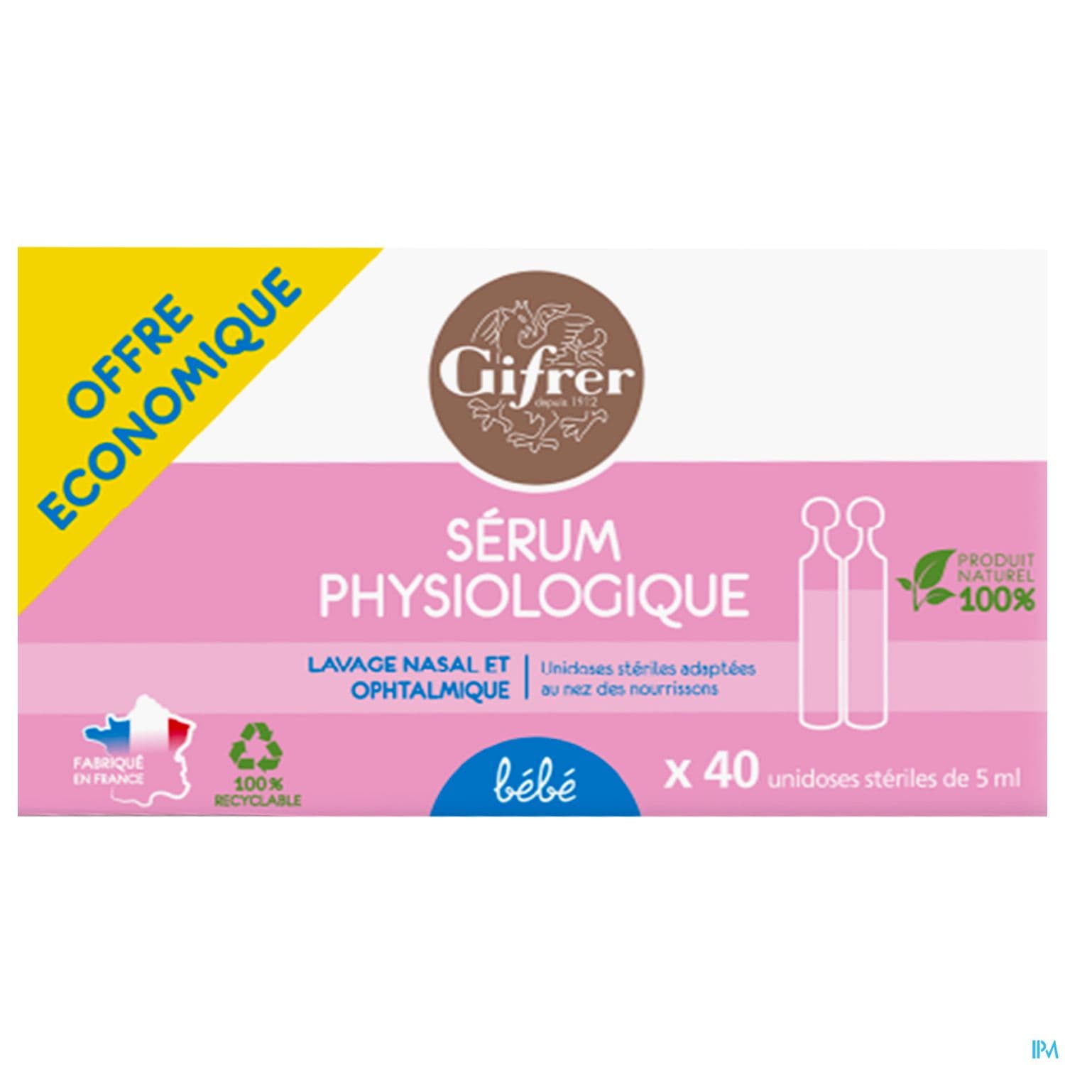 Gifrer Serum Physiologique Solution Nasale Ophta Bebe 5ml 40
