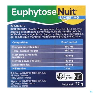 EUPHYTOSE NUIT SACHET 20