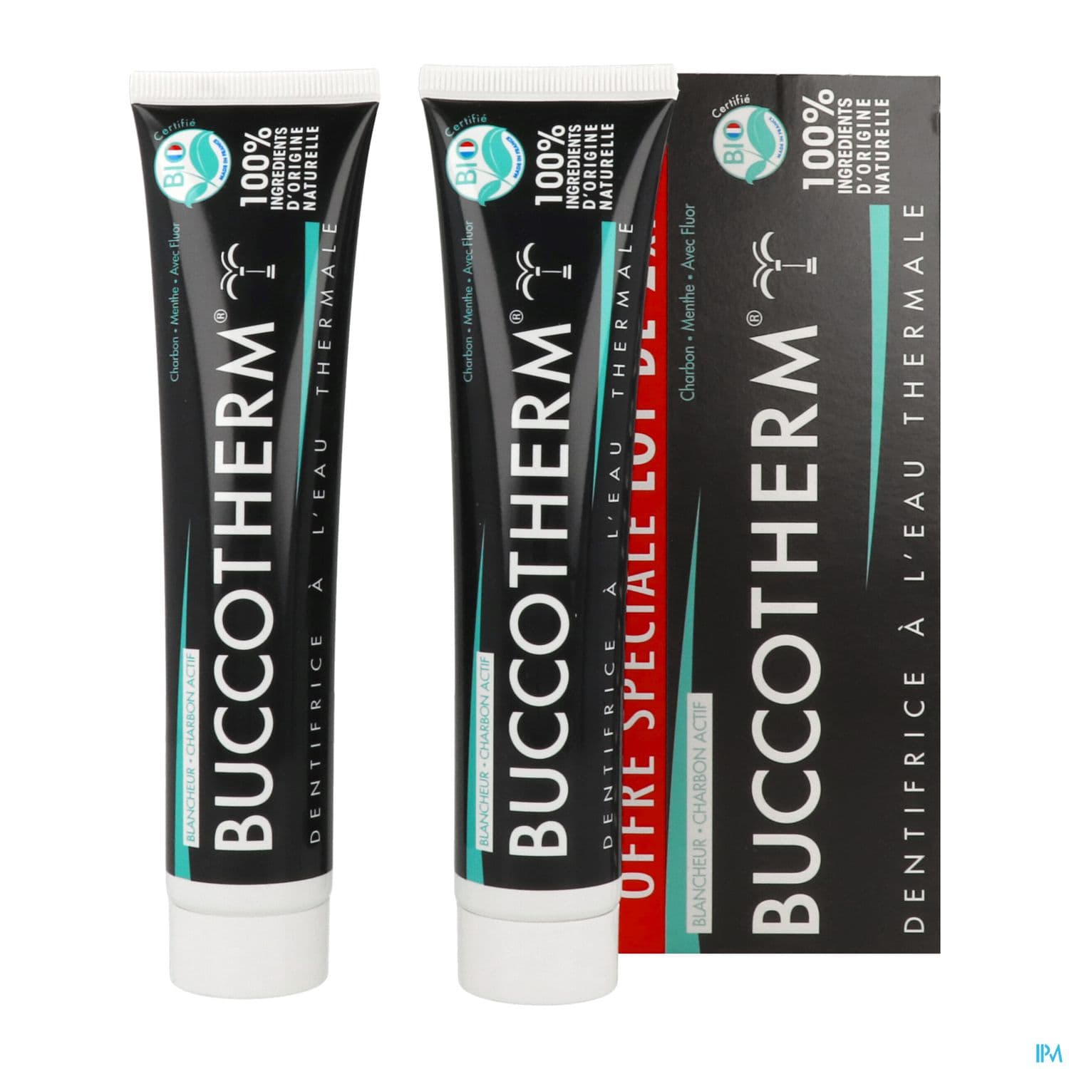 Buccotherm Dentifrice Bio Blancheur Charbon 75ml X2