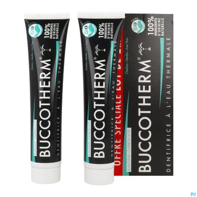 Buccotherm Dentifrice Bio Blancheur Charbon 75ml X2