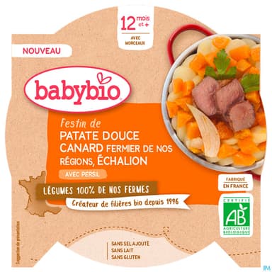 BABYBIO MENU PATATE DC/CANARD 230G