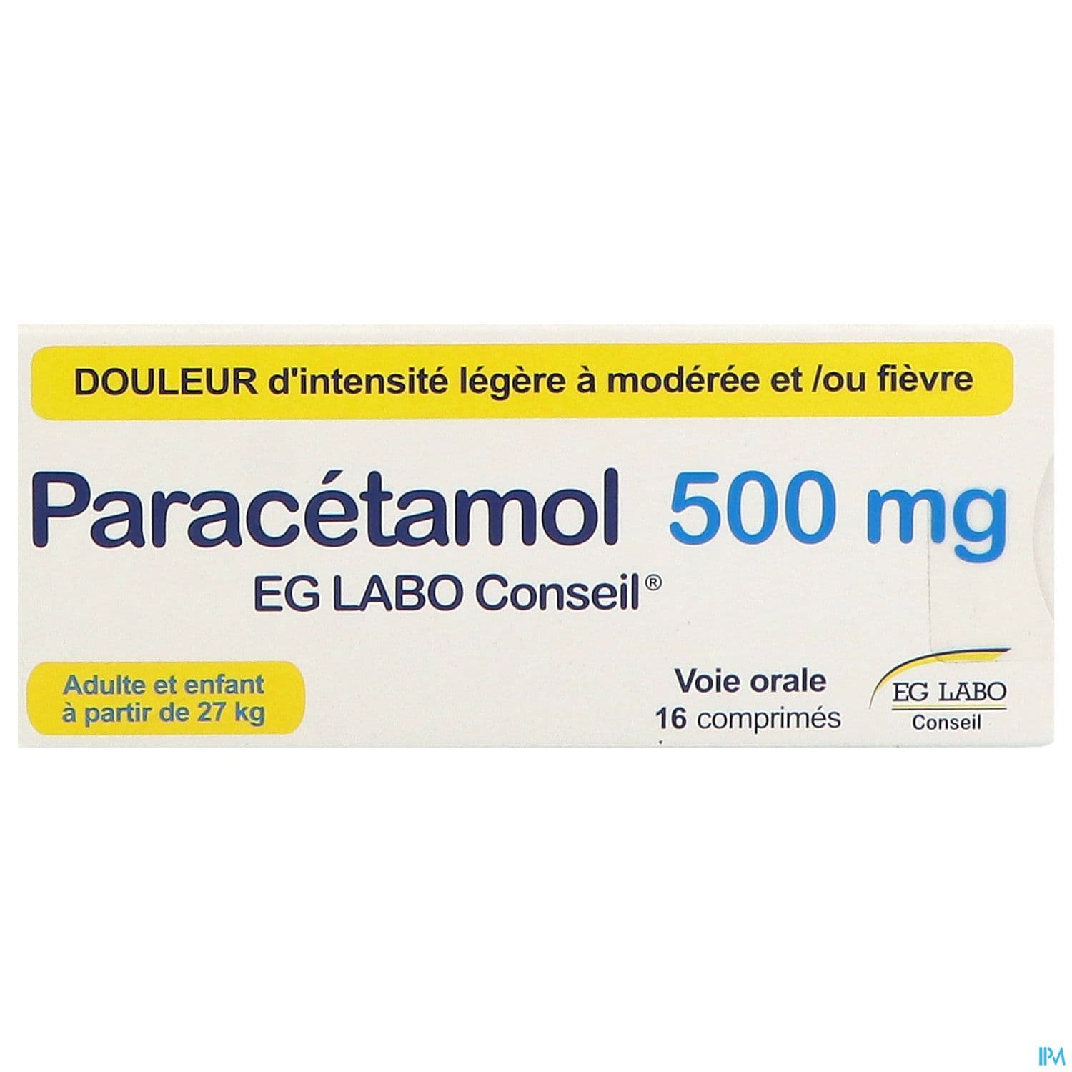 PARACETAMOL 500MG EG CONS CPR16