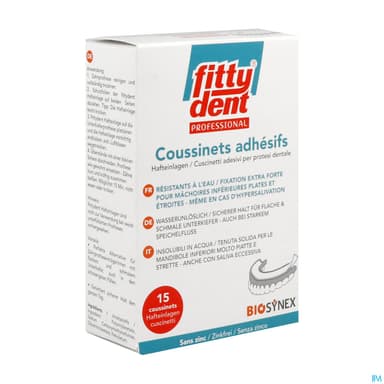 Fittydent Professionnal Coussinets Adhesifs Sans Zinc 15