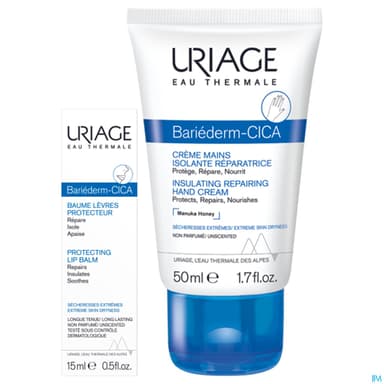 Uriage Bariederm Creme Mains 50ml + Bariederm Cica Levres 15ml