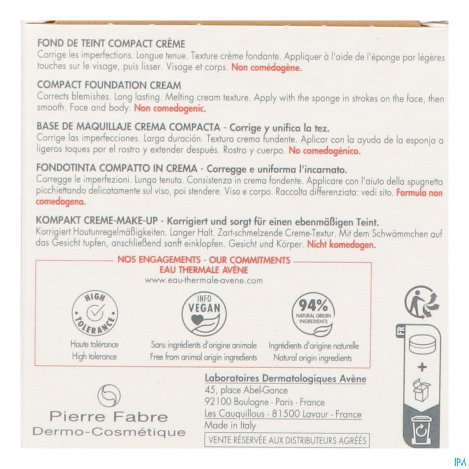 AVENE COUVRANCE FDT CR MIEL