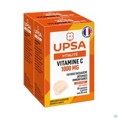 VITAMINE C 1000MG UPSA CP CROQ20X2