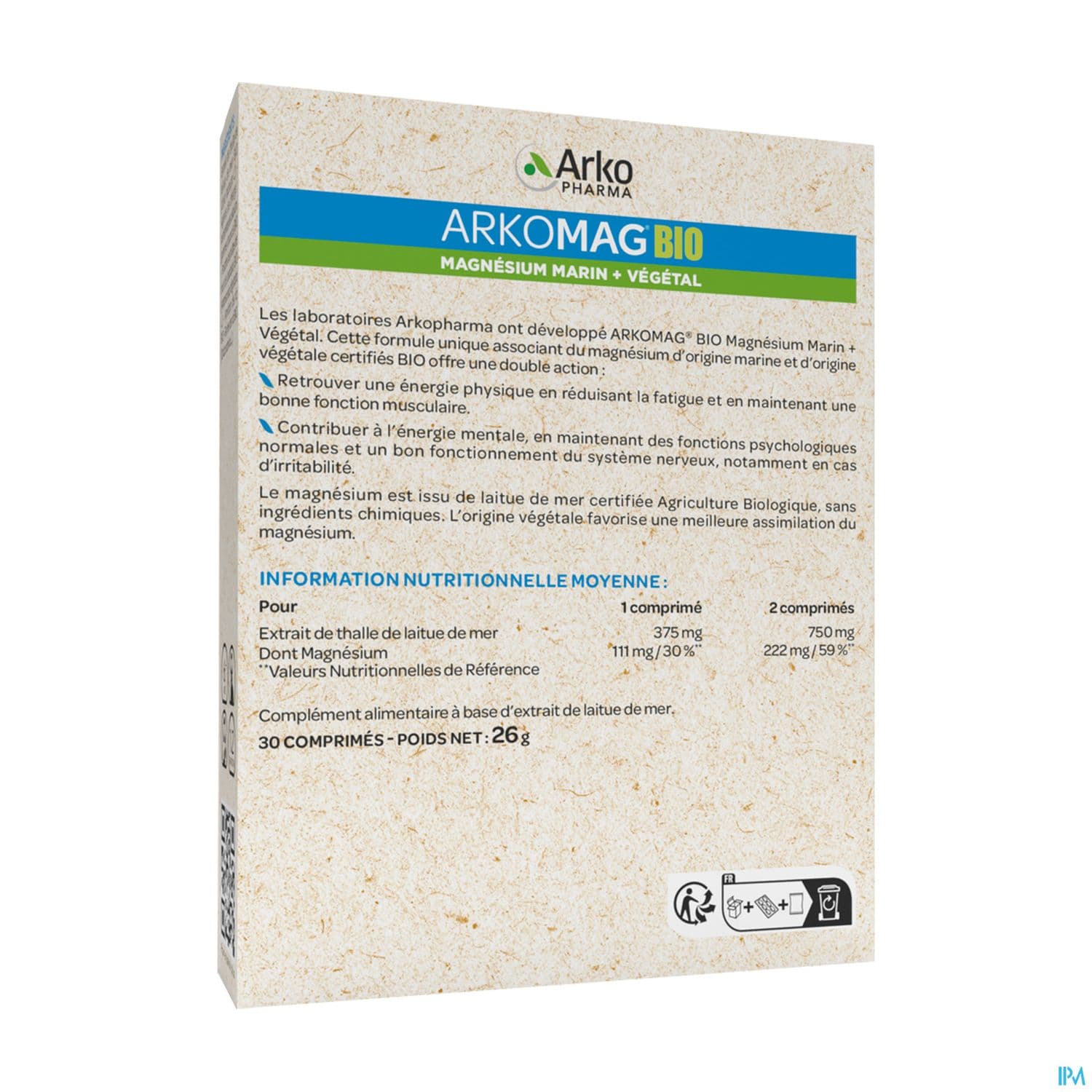 ARKOMAG DBLE MAGNESIUM BIO CPR 30