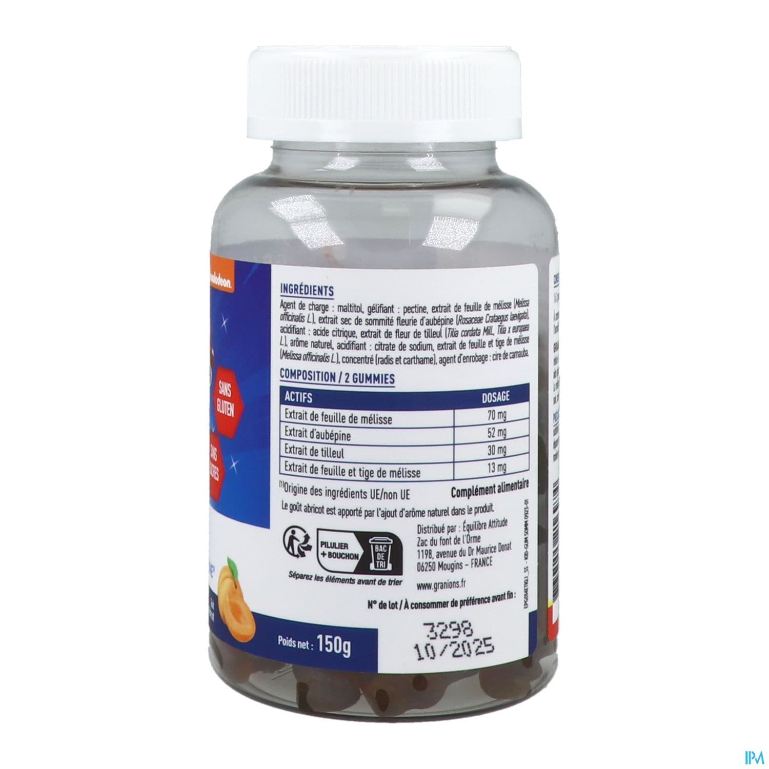 Granions Kid Gummies Sommeil Pat Patrouille Abricot 60