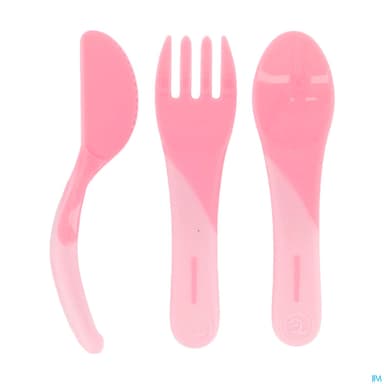 Twistshake Couverts D Apprentissage Silicone Rose Pastel X3