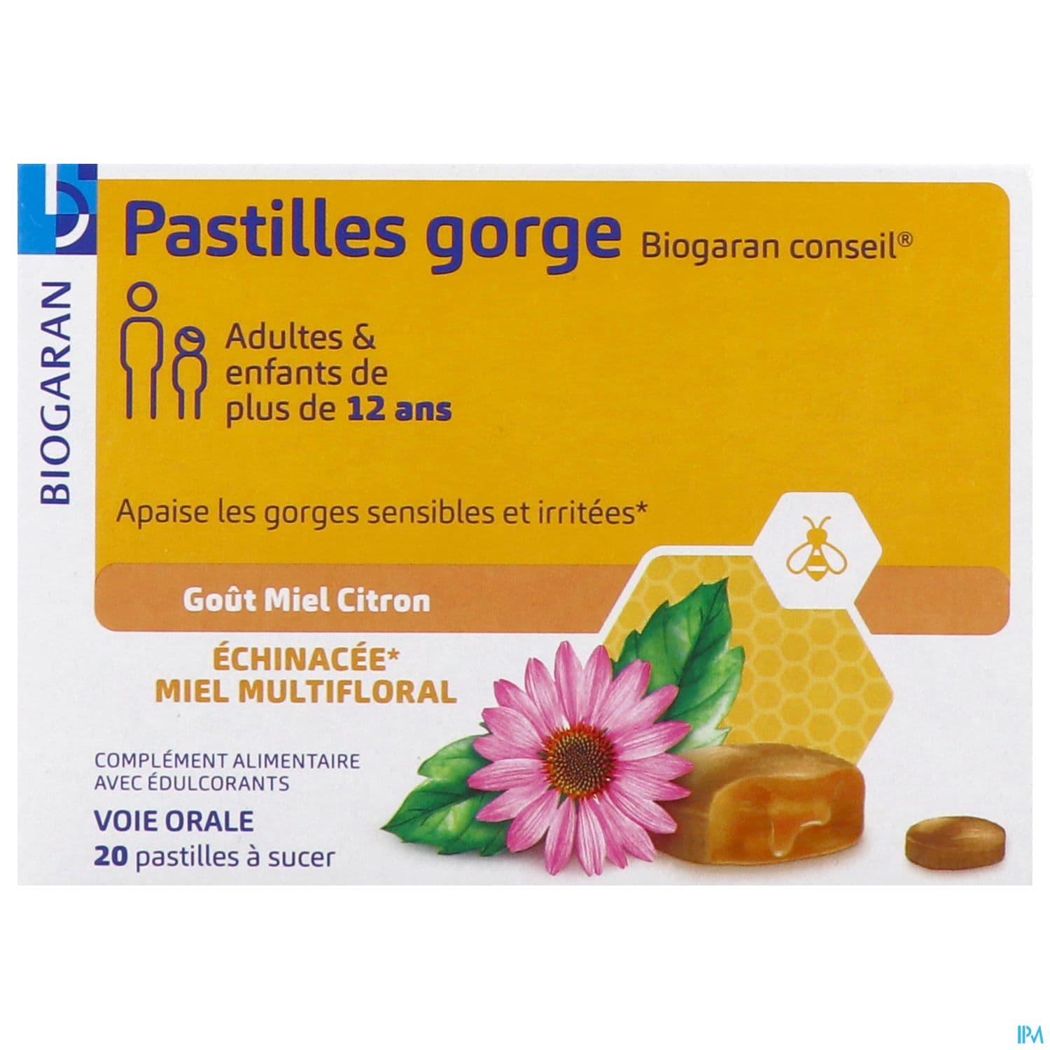 BIOGARAN GORGE MIEL CITRON PAST 20