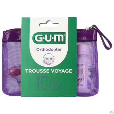 Gum Kit Orthodontique Bain De Bouche + Dentifrice + Brosse A Dents + Cire