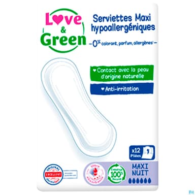 LOVE&GREEN SERVIET MAXI NUIT 12