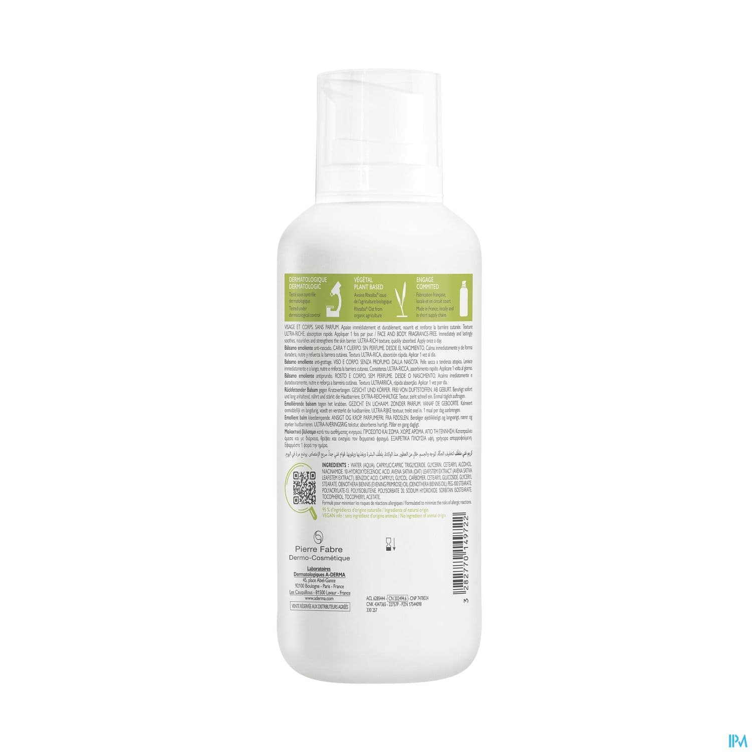 A-DERMA EXOMEGA CONT BAUM 400ML