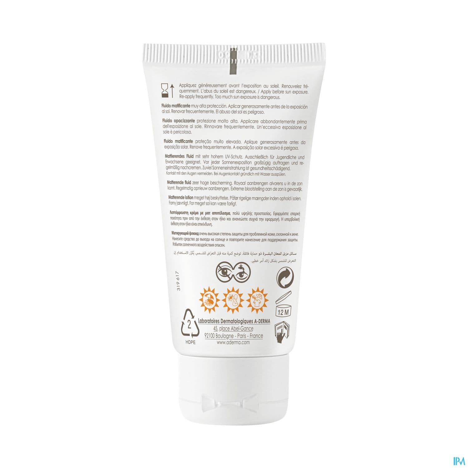 Aderma Protect Creme Acne Ip50+ Tube 40ml