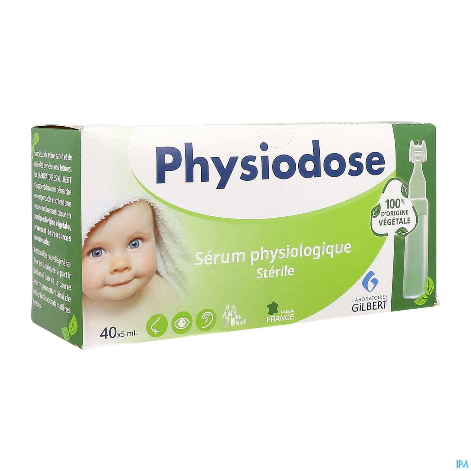 Laboratoires Gilbert Physiodose Serum Physiologique Vegetal Unidose 5ml 40