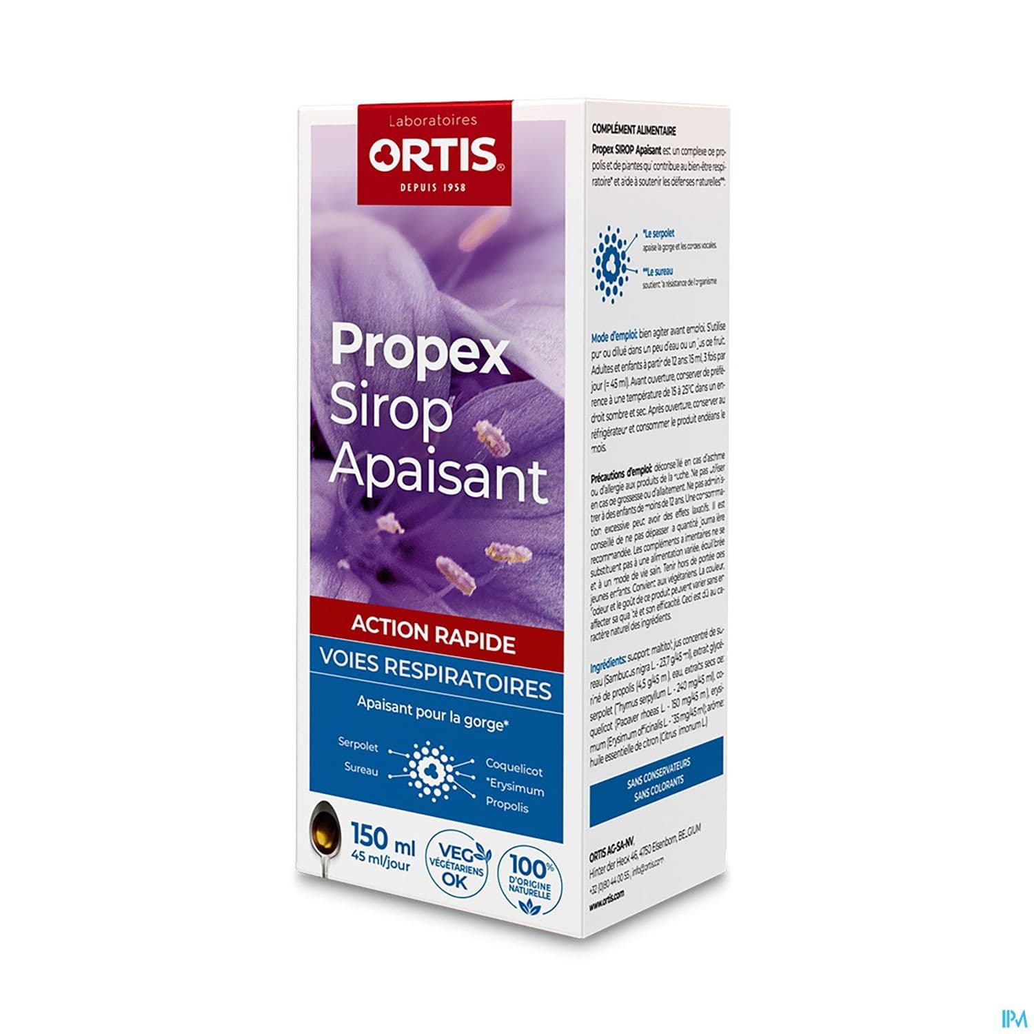 ORTIS PROPEX SIROP APAISANT 150ML