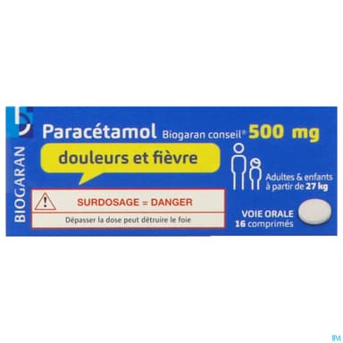 Paracetamol Biogaran 500mg Comprime 16