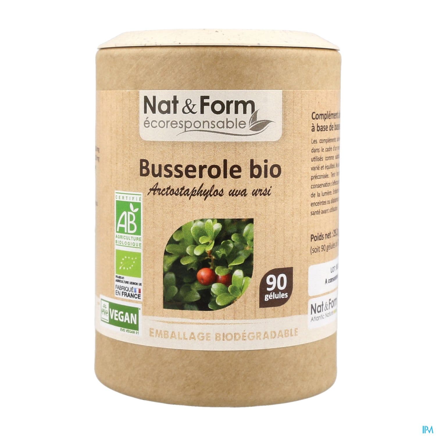 Nat Et Form Ecoresponsable Busserole Bio Gelule Vegetale 90