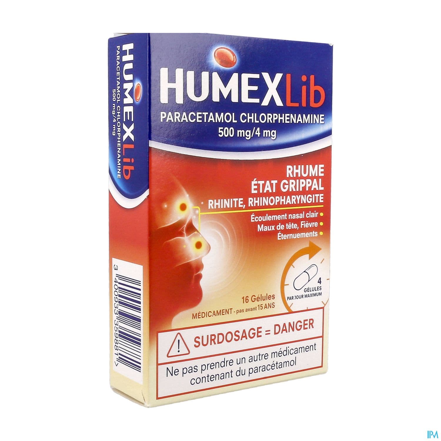 Humexlib Parace Chlorphenamine 500mg/4mg Gelule 16