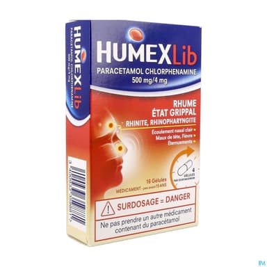 Humexlib Parace Chlorphenamine 500mg/4mg Gelule 16