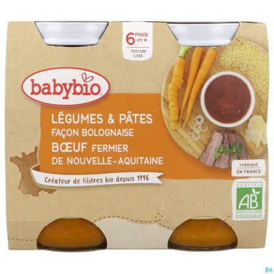 BABYBIO MENU LEG/PATE BOLO 2X200G