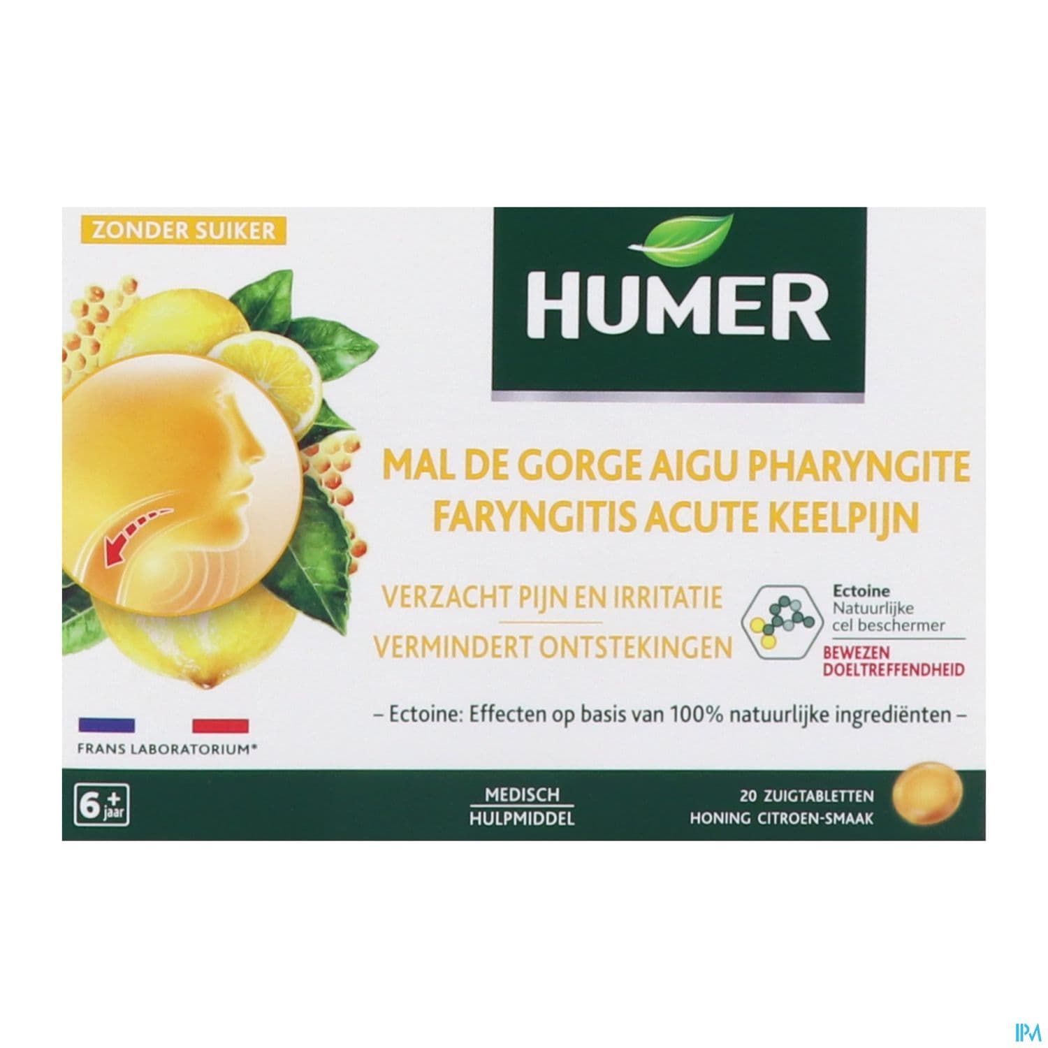 HUMER PHARYNGITE MIEL/CITR PAST 20
