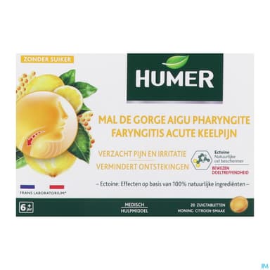 HUMER PHARYNGITE MIEL/CITR PAST 20