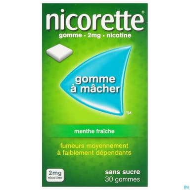 Nicorette Menthe Fraiche 2mg Sans Sucre Gommes 30