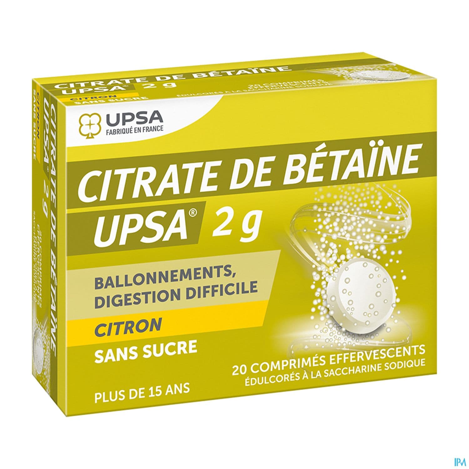 Citrate Betaine Upsa 2g Citron Sans Sucre Comprime Effervescent 20